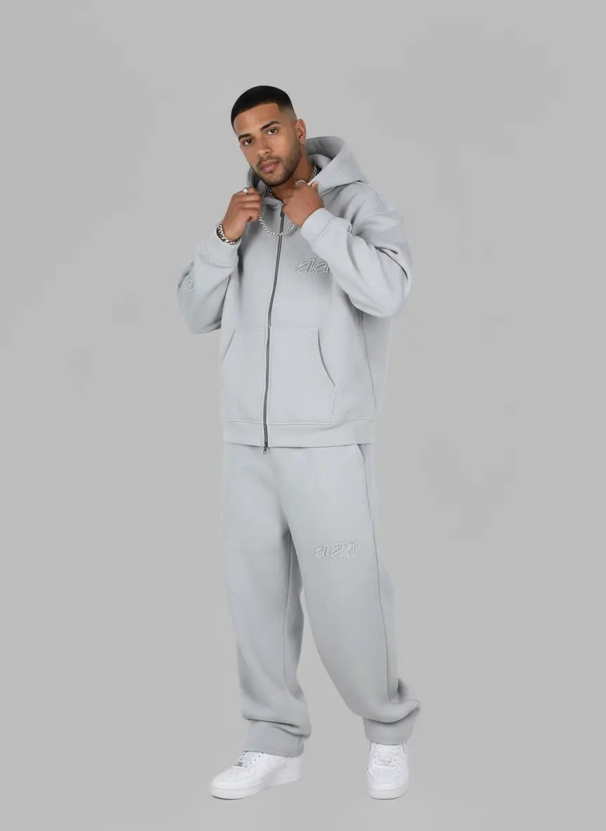 DOUBLE ZIPPER JACKET AND SWEATPANTS