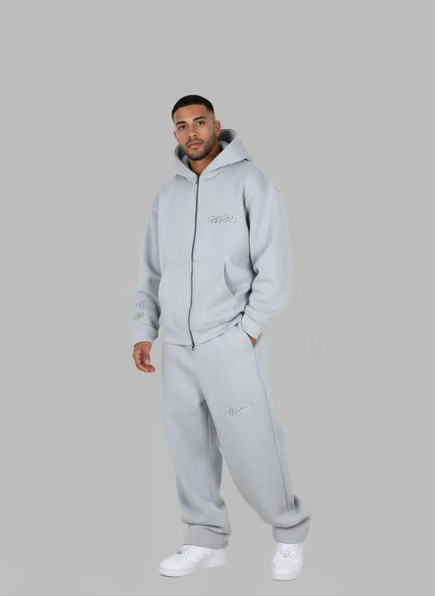 DOUBLE ZIPPER JACKET AND SWEATPANTS