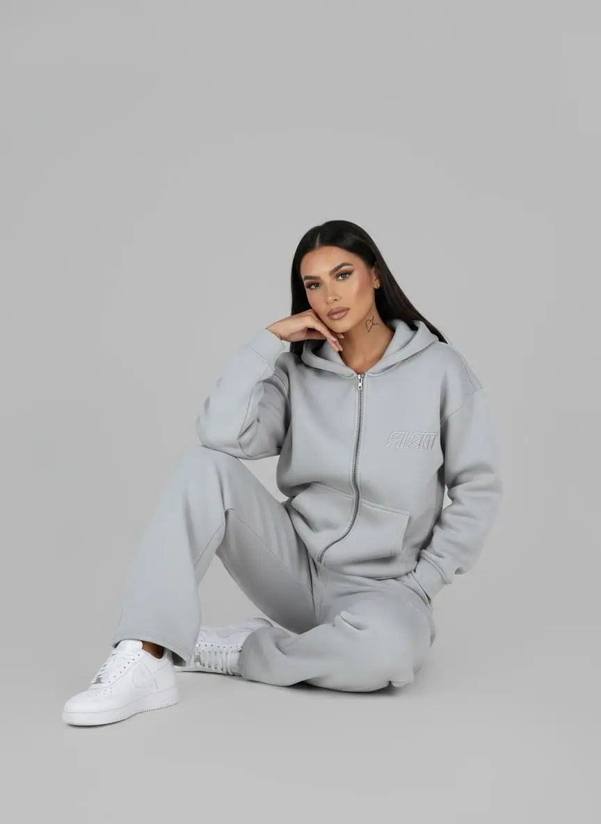 DOUBLE ZIPPER JACKET AND SWEATPANTS