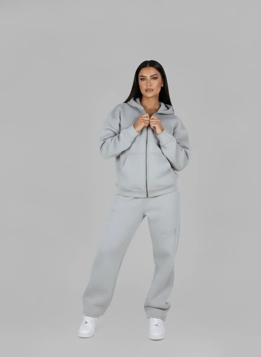 DOUBLE ZIPPER JACKET AND SWEATPANTS