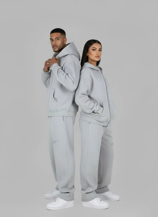 DOUBLE ZIPPER JACKET AND SWEATPANTS